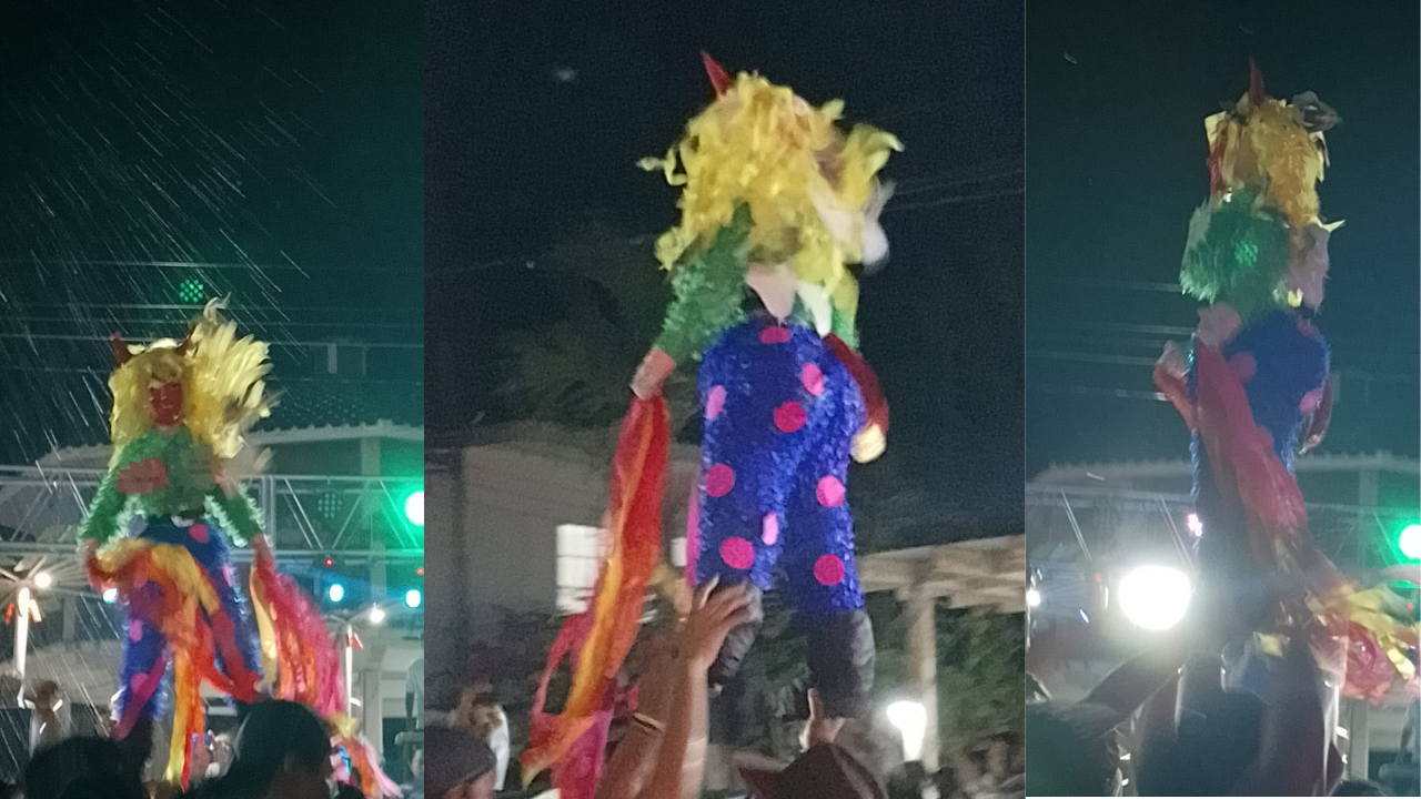 queman piñata de Citlali Medellin en el Carnaval de Tamiahua